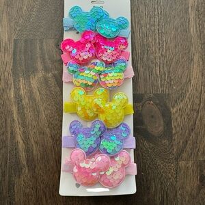 Mickey Mouse Ear Sequin Hair Clips Set